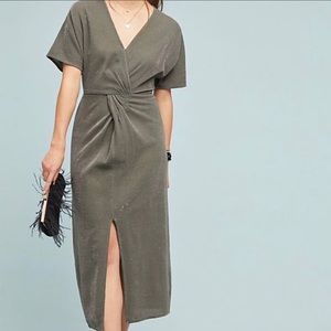 Anthropologie Ranna Gill Twisted Shine midi Dress